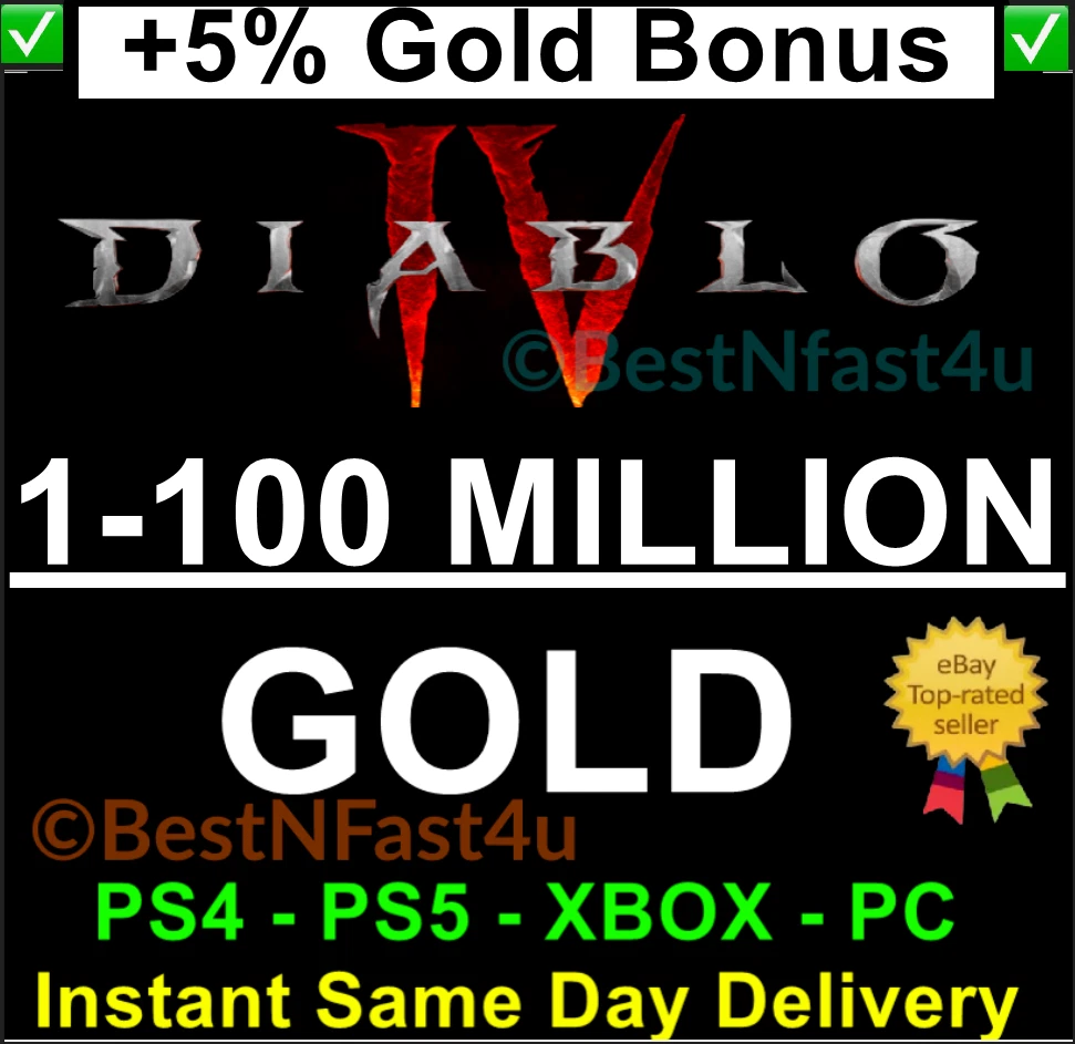 DIABLO 4 GOLD Million D4 IV BAN PROTECTION Softcore SC PC