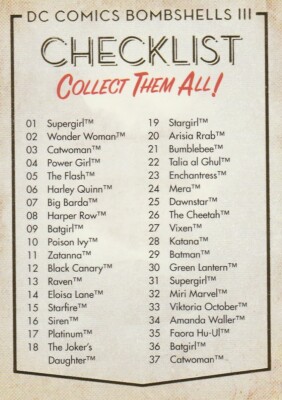Cryptozoic DC Comics Bombshells 3 III Gold Foil Parallel 64 Checklist