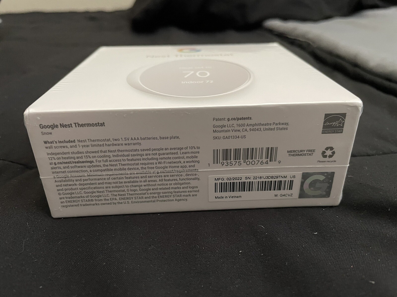 Google Nest Programmable Smart Wi-Fi Thermostat for Home - Snow