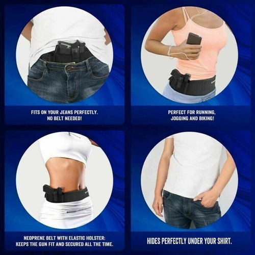 Belly Band Gun Holster for Concealed Carry For Glock, Smith & Wesson Men & Women - Picture 8 of 12