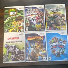 Nintendo Wii 6-Game Lot w/ Cases Manuals NTSC-U Ben 10 Smash Bros Skylanders