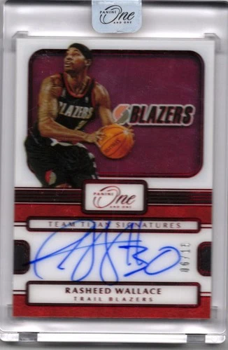 2022-23 Panini One and One #TTS-RWL Rasheed Wallace Signatures Red #/15