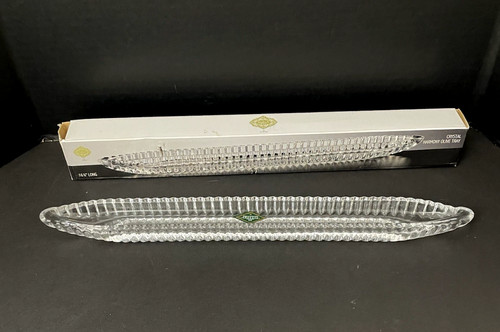 Shannon by Godinger Harmony Crystal Olive Tray 16" L Elegant Classic Entertain