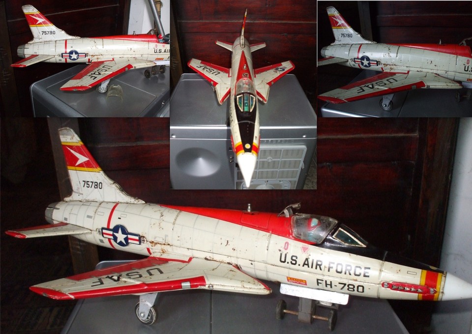 Jouet Ancien Avion En Tôle US Air Force - Fabriqué Au Japon - Rare
