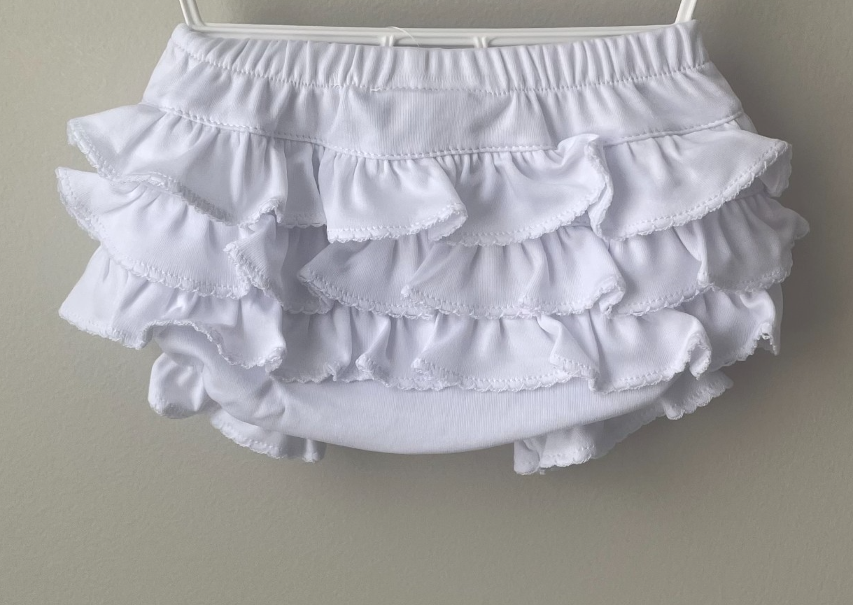 NWT Magnolia Baby White Newborn Ruffle Girls Bloomers Diaper Cover Pima ...