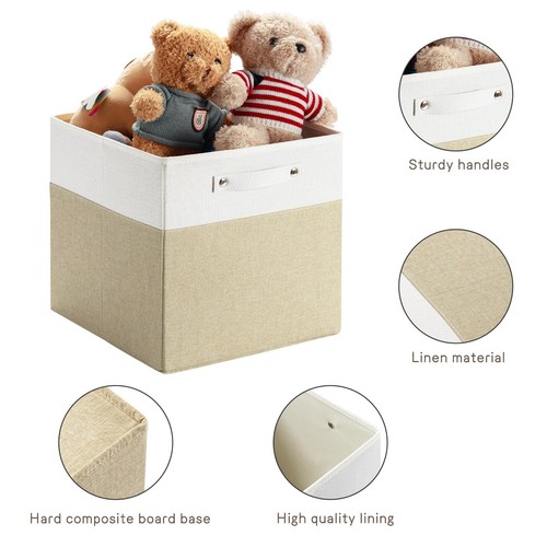 13 x 13 Inch Fine Linen Storage Bins with Handles,Fabric Cube Boxs,Collapsibl... - Picture 6 of 7