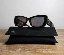 CHANEL CH5514 Rectangle Sunglasses 53mm Black/Gray Lens 100 UV