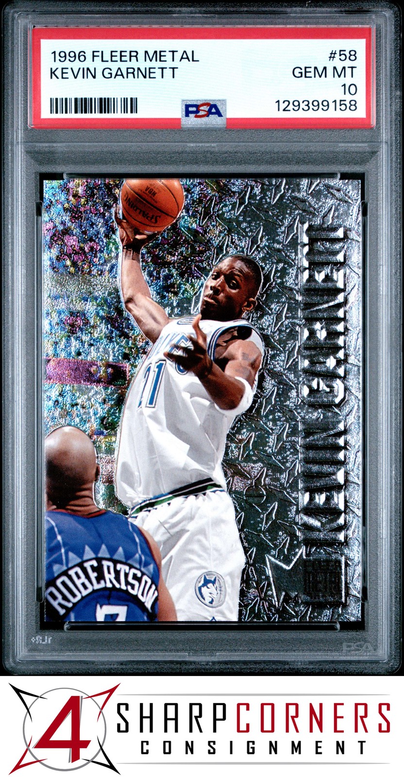 1996 METAL #58 KEVIN GARNETT TIMBERWOLVES HOF PSA 10