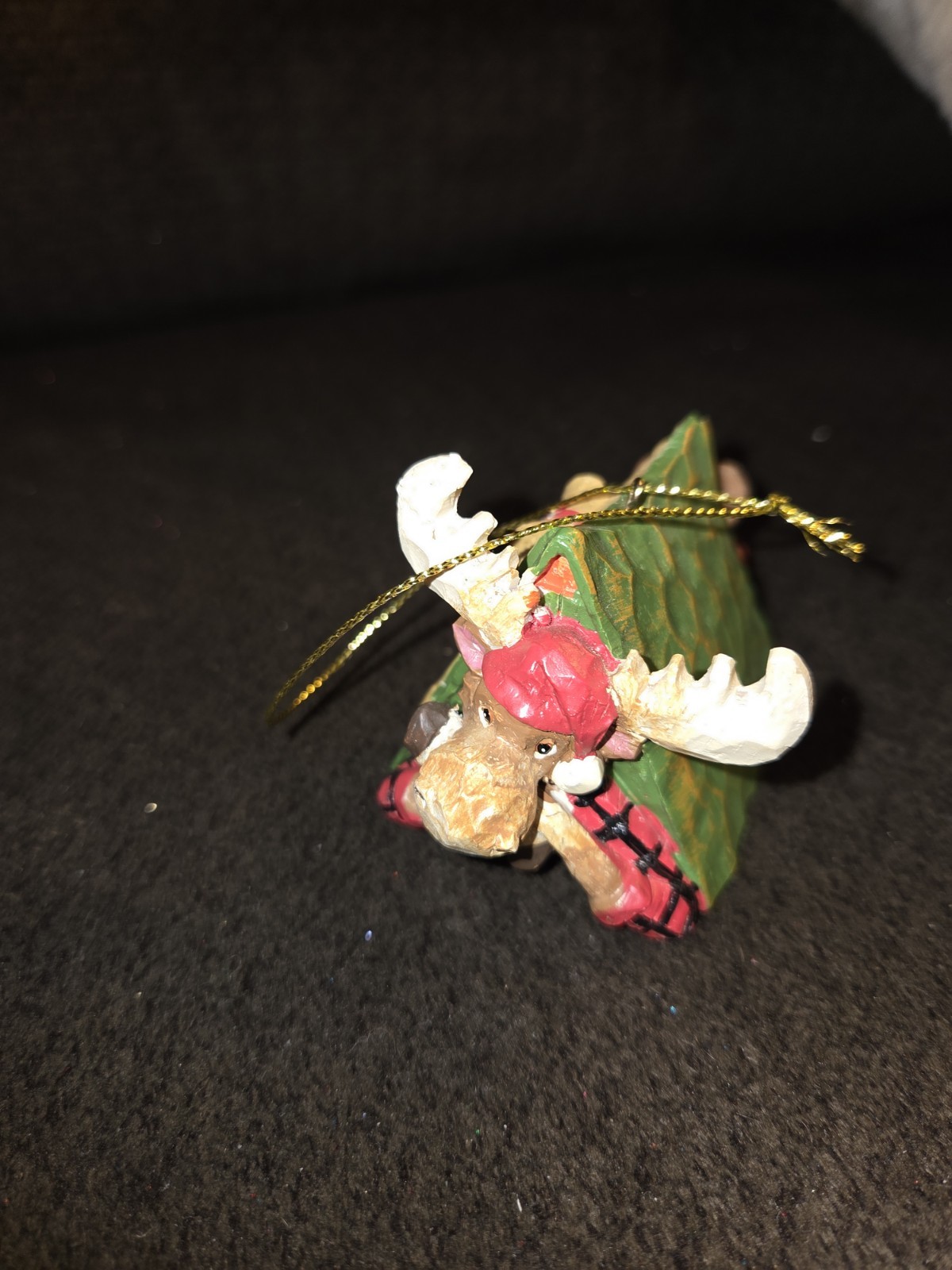 Moose Christmas Tree Wooden/Glass Ornaments Antlers 8 Pieces