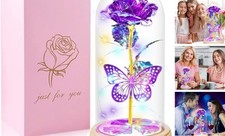 Valentines Day Rose Gifts 1-purple Butterfly Flower Roses Gifts for Women Mom