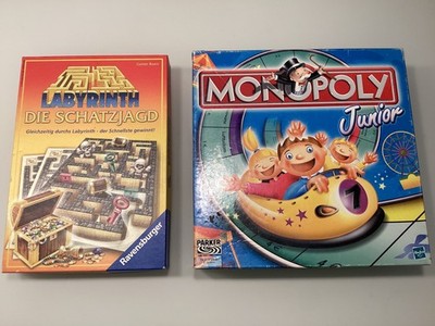 Spielepaket - Monopoly Junior Parker + Labyrinth Die Schatzjagd Ravensburger