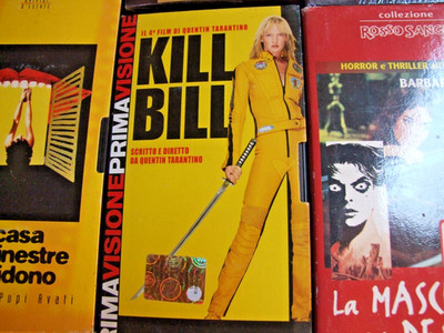 KILL BILL VHS EDICOLA HORROR LA MASCHERA DEL DEMONIO,LA CASA DALLE FINESTRE...