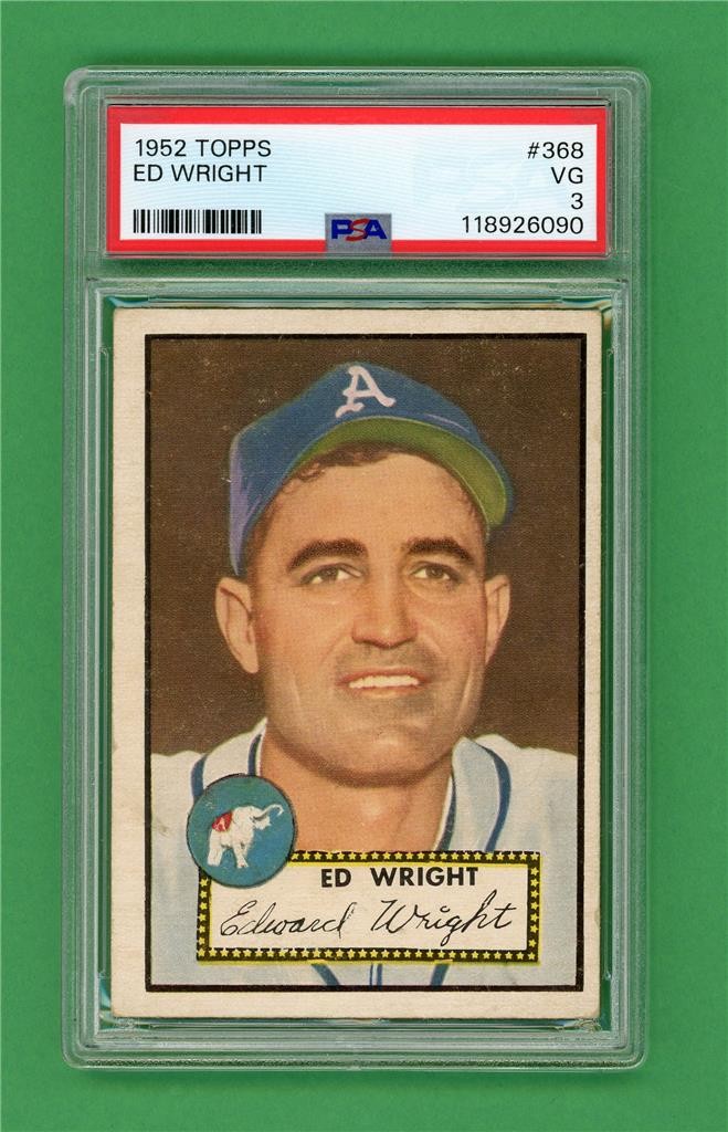 1952 Topps #368 Ed Wright ** PSA VG 3 ** Athletics old High Number baseball card