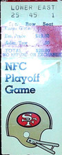 San Francisco 49ers New York Giants NFC Playoff Original Ticket Stub 12/29/1984