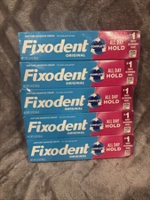 Fixodent Complete Original Denture Adhesive Cream, 2.4 oz,  5-Pack Sealed
