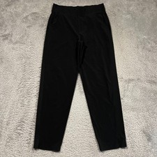 Athleta Pull On Pants Black Elastic Waist Zip Pockets Women's 6 30x27