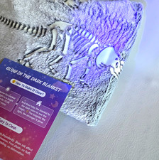 Dinosaur Glow in the Dark Throw Blanket Gray Super Soft Flannel Kids 50x60 NWT