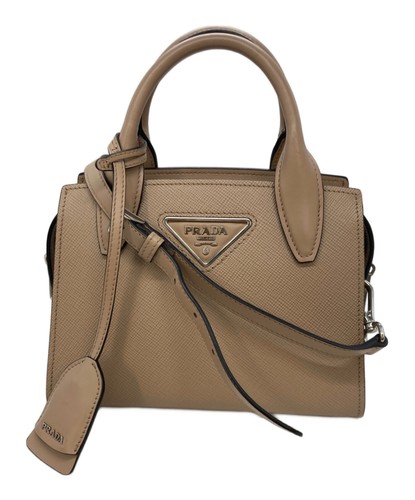 Prada 2-Way 1BA297 Beige Shoulder Bag #TFB9668