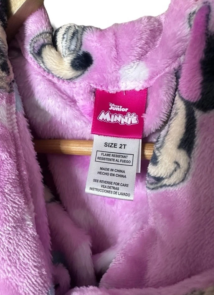 NUEVO CON ETIQUETAS Disney Minnie Mouse Cómodo Vellón Niñas Pequeñas Albornoz/Bata 2T ENVÍO RÁPIDO Foto 4 de 4