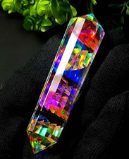 283 Ct Good Quality Mystic Topaz Gemstone Rainbow Fire Faceted Pencil 21x17x85mm