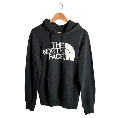 The North Face Hoodie Herren S schwarz Large Logo Pullover Kängurutasche Fleece