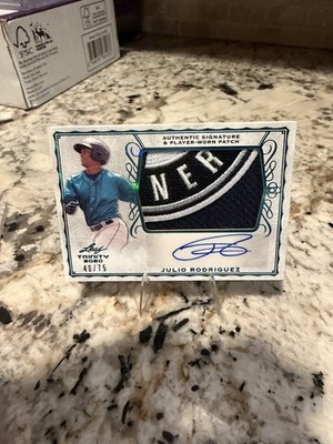 2020 Leaf Trinity JULIO RODRIGUEZ RPA Sapphire Jumbo Patch Auto RC #/75 Rookie