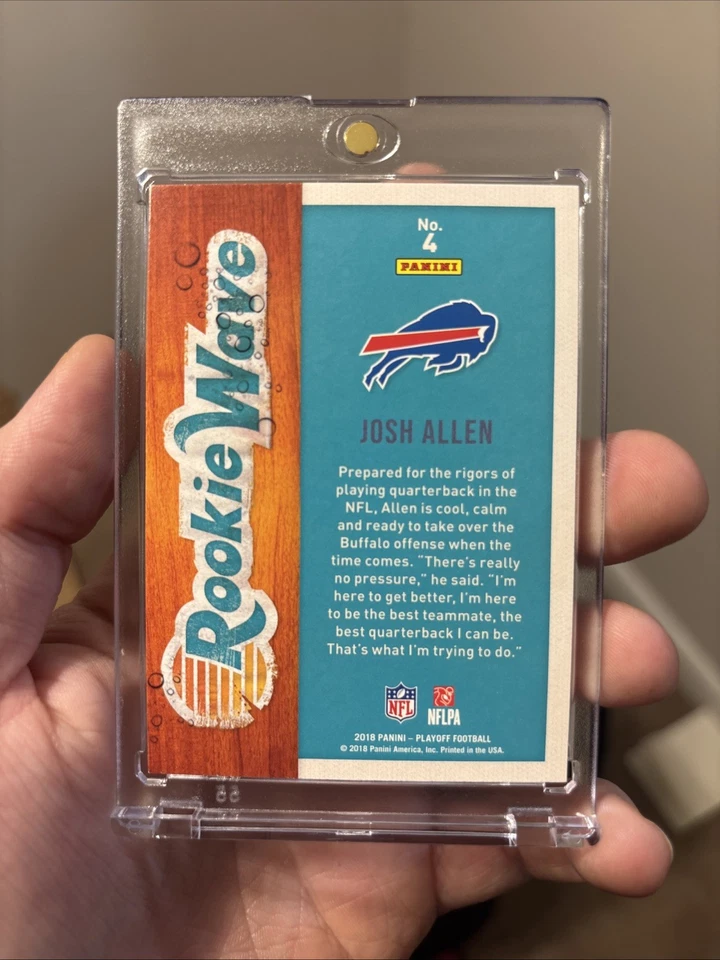 2018 Panini Playoff Josh Allen Rookie Wave Rookie RC #4 Bills Foto 2 de 2