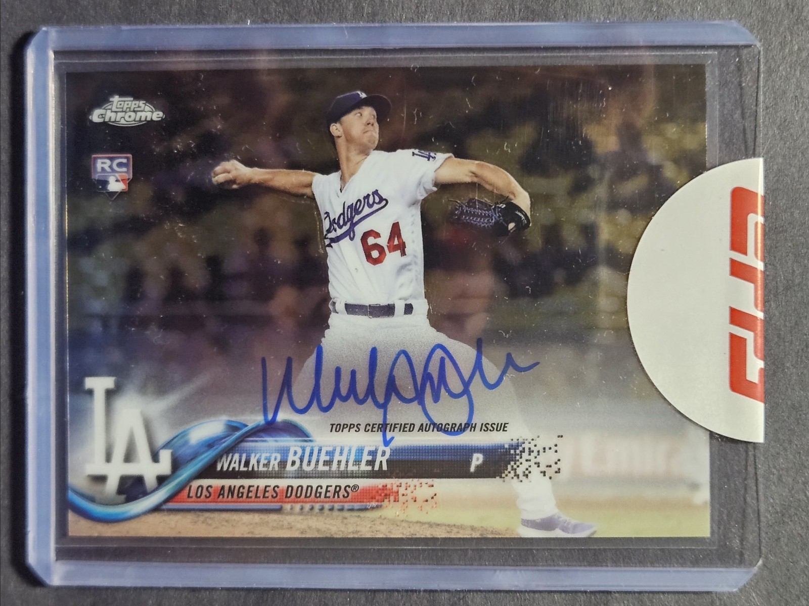 Walker Buehler 2018 Topps Chrome Rookie Autographs Auto On Card #RA-WB Dodgers