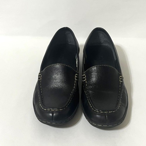 Women 7.5US Ralph Lauren Shoes Black Leather Slip-On Limited Edition VHTF Popula - Picture 3 of 7