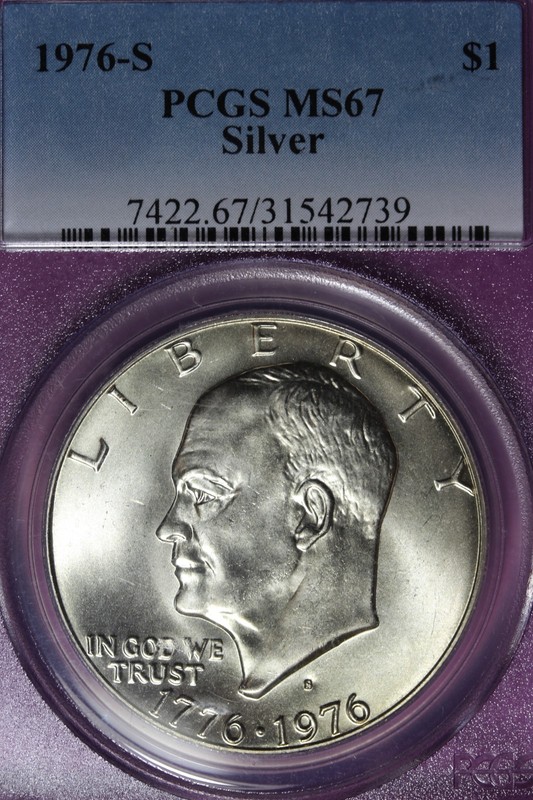 1976 S- PCGS MS67 SILVER IKE EISENHOWER DOLLAR #B52392