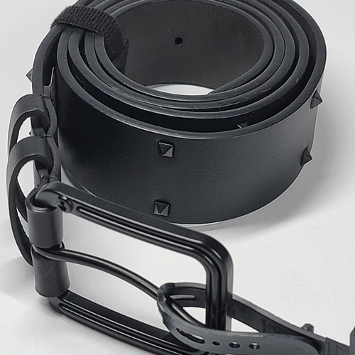 Guess Gürtel Herren XL 42-44 Schwarz Kunstleder Nieten Pyramide Schnalle Mode - Bild 6 von 12