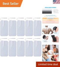 10 Pieces Large Electrode Pads - Reusable TENS Unit Pads with Standard 2