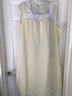 M&S LOVELY LONG YELLOW NIGHTDRESS WITH PATTERN FRONT SIZE 20/22