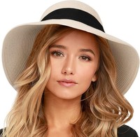 Damen Sonnenhut Faltbar Uv-Schutz Strohhut Mit Breiter Krempe Upf 50+ Sommerhut