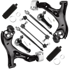 Front Suspension Kit Lower Control Arm Ball Joint Inner Outer Tie Rod End  Boot