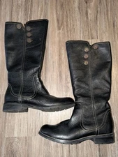 Sofft Boots Women 10 M Tall Riding Black Leather Casual Knee High Block 1416301