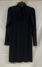 Michael Kors Women's Black Tie Neck Puff Sleeve Sheath Dress Size S