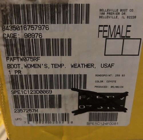 Belleville C390 8 Inch Hot-Weather Combat Boots Female Active-Duty Army Leather - Picture 6 of 7