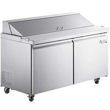 60" 2 Door Stainless Steel Refrigerated Sandwich Prep Table