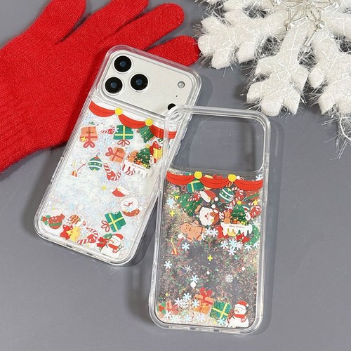 Christmas Liquid Glitter Shockproof iPhone Case For iPhone 18 17 16 15 Pro Max - $10.99