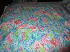 POTTERY BARN LILLY PULITZER MERMAID COVE 47 X 47 MUSLIN BABY BLANKET