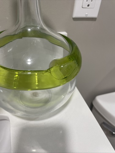 HTF Vintage Blenko Handmade Glass Gump Decanter in Green Mid Century MCM - Picture 3 of 8