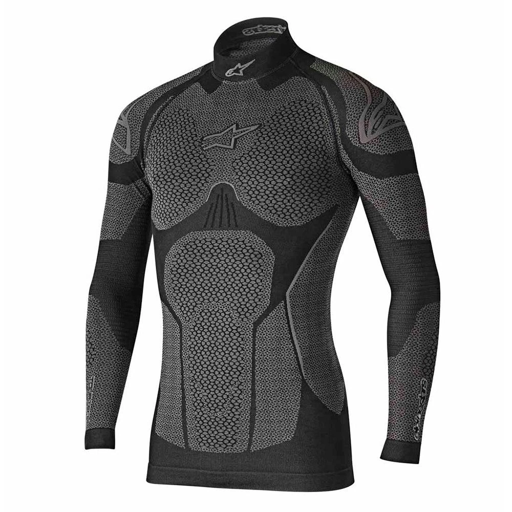 Alpinestars Ride Tech Winter Motorbike Long Sleeves Base Layer Top Black / Grey