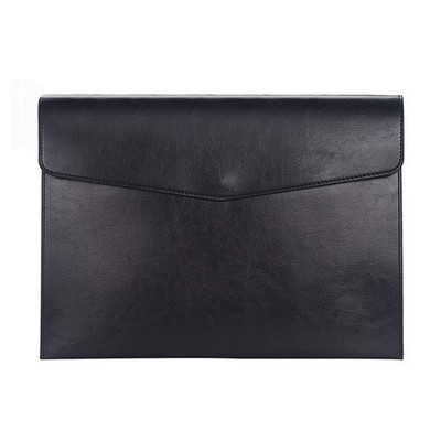 Enyuwlcm PU Leather A4 File Folder Document Holder Envelope A4, Black 