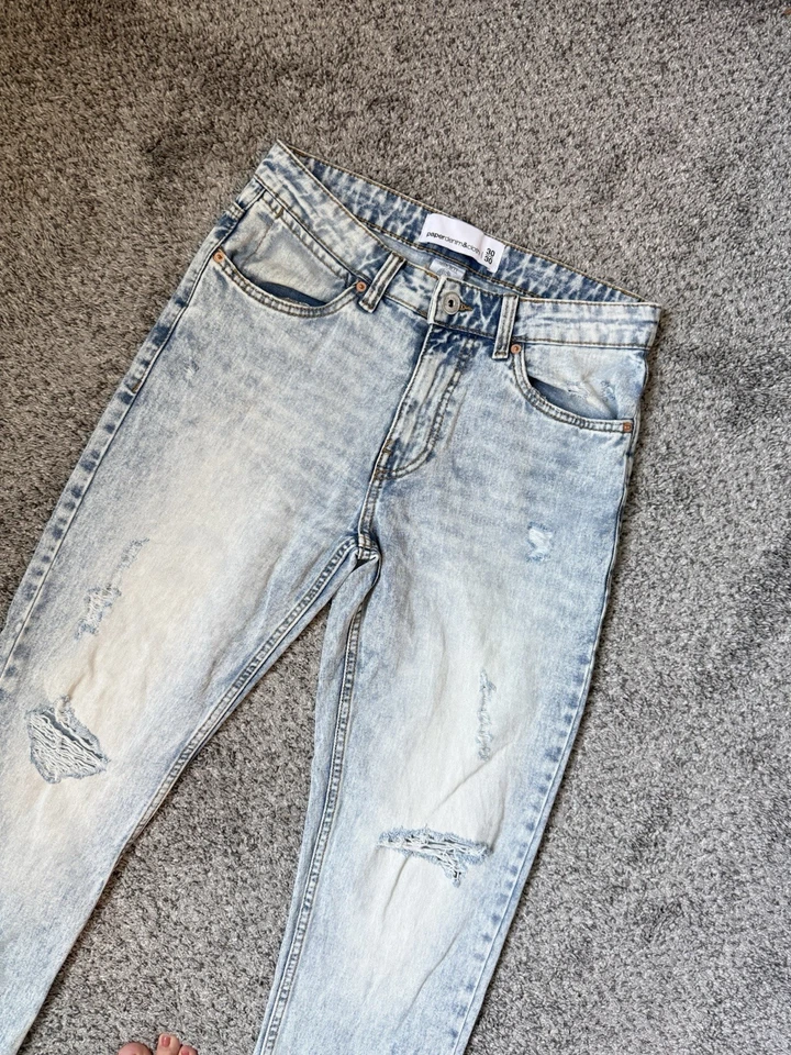 Paper Denim Cloth PD&C Jeans Men’s Straight Leg Taper Light Wash Denim Sz 30x30 - Image 2 of 4