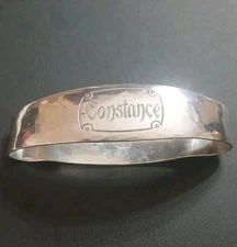 Vintage Randahl Sterling Silver Hand Wrought Napkin Ring Engraved "Constance"