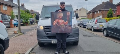 GROSSER Khabib Thron Leinwand Gemälde Mcgregor UFC MMA Boxen MAN CAVE 77 x 80 cm