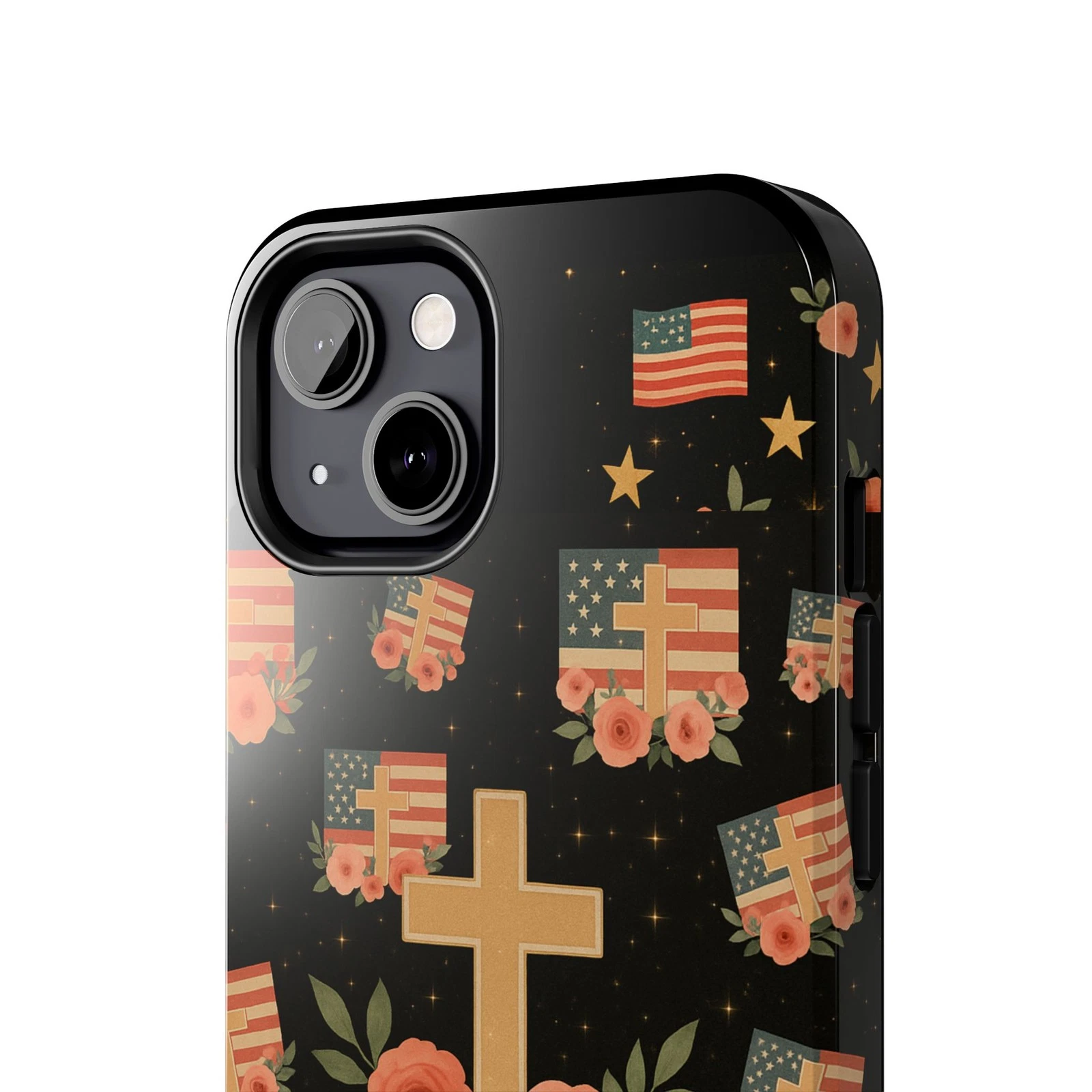 Floral Cross iPhone Case - Heavy Duty Protective Cover