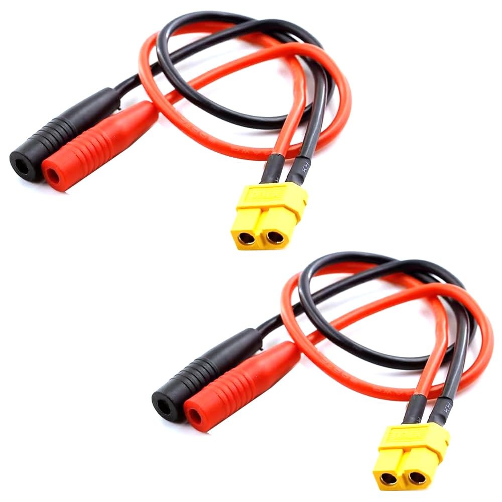 2Pcs XT60 Female to 4mm Banana Bullet Female Connector Adapt