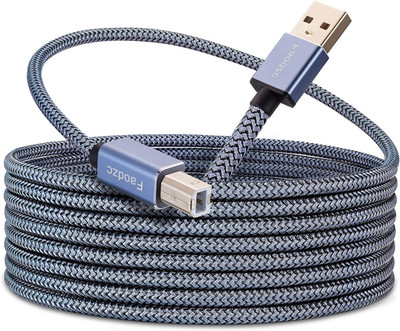 25 Ft USB Printer Cord 2.0 Type a Male to B Male - High Speed Compatible with HP